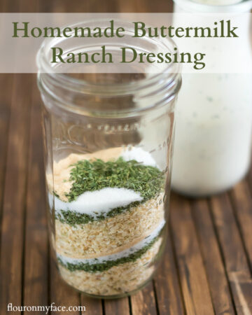 How to make Homemade Buttermilk Ranch Dressing mix recipe via flouronmyface.com