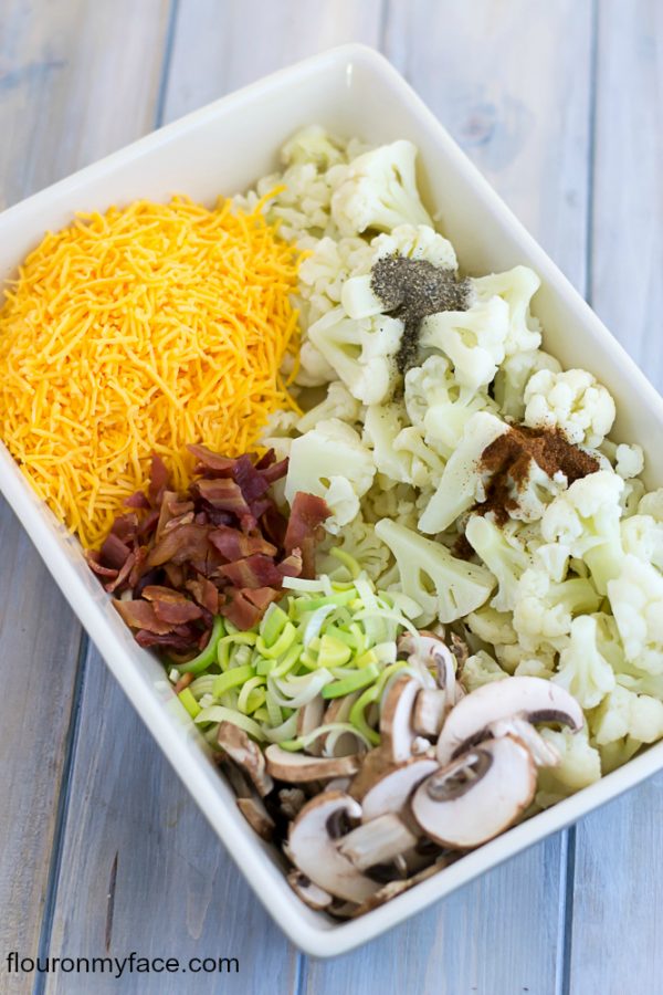 Cauliflower, Leek and Mushroom Casserole Flour On My Face