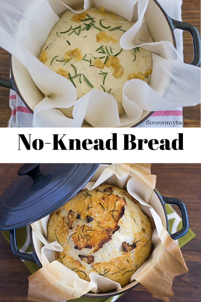 No-Knead Bread Dutch Oven Recipe - only 4 ingredients and the eaiest homemade bread recipe you will ever make via flouronmyface.com