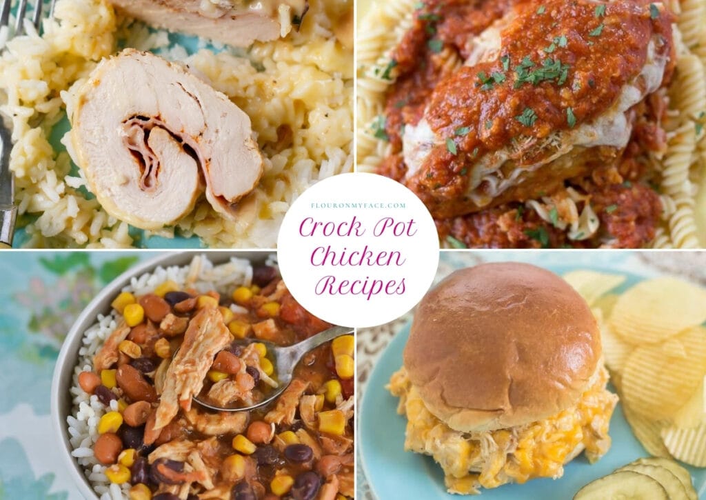 crock pot chicken recipes collage image