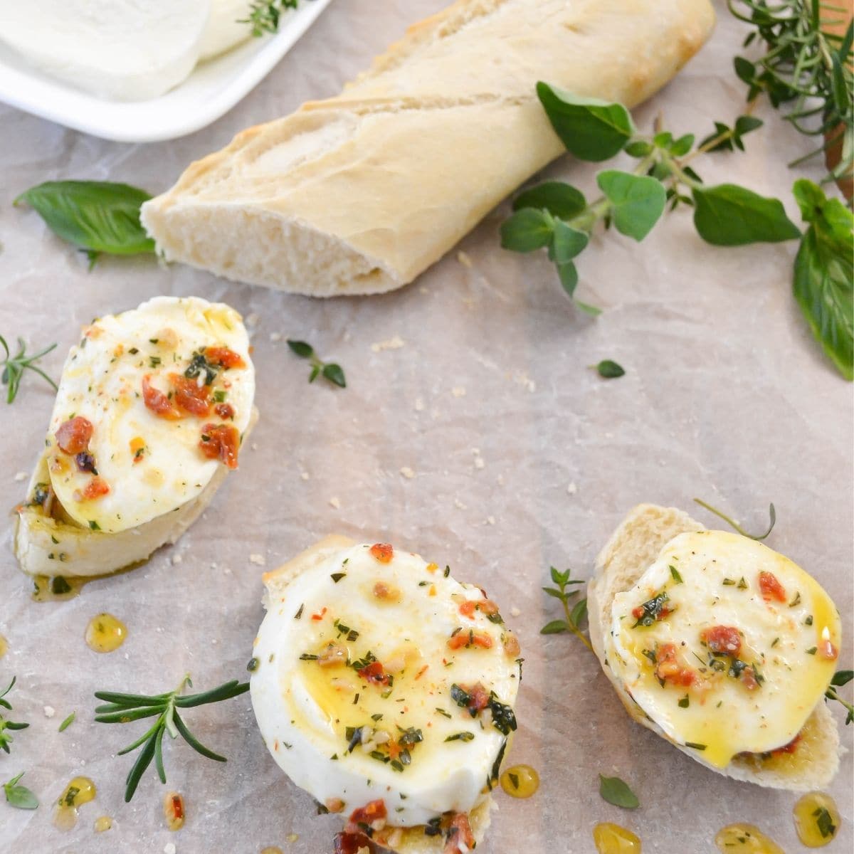 Herb Marinated Mozzarella for recipes using fresh herbs.