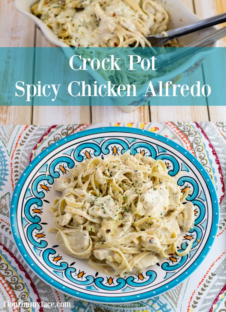 Crockpot recipe: Crock Pot Spicy Chicken Alfredo recipe via flouronmyface.com