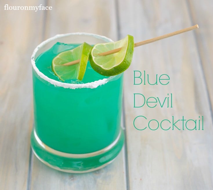 Blue Devil Cocktail is a Blue Curacao Drink recipe that you will fall in love with via flouronmyface.com