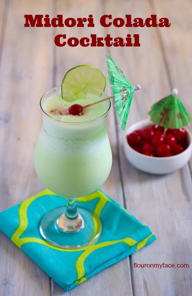 Midori Colada Cocktail recipe#flouronmyface