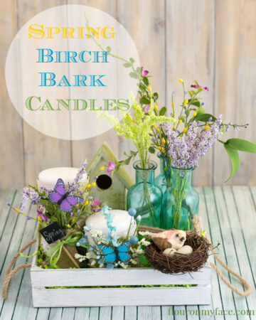 Easy Spring Decor - How to make Spring Birch Bark Candles via flouronmyface.com