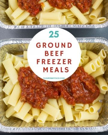 Filled trays of ground beef freezer meals