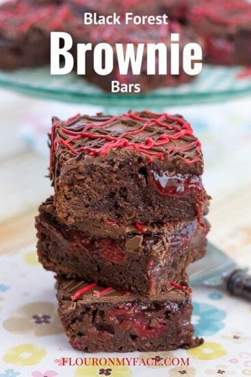 Easy Black Forest Brownie Bars - Flour On My Face