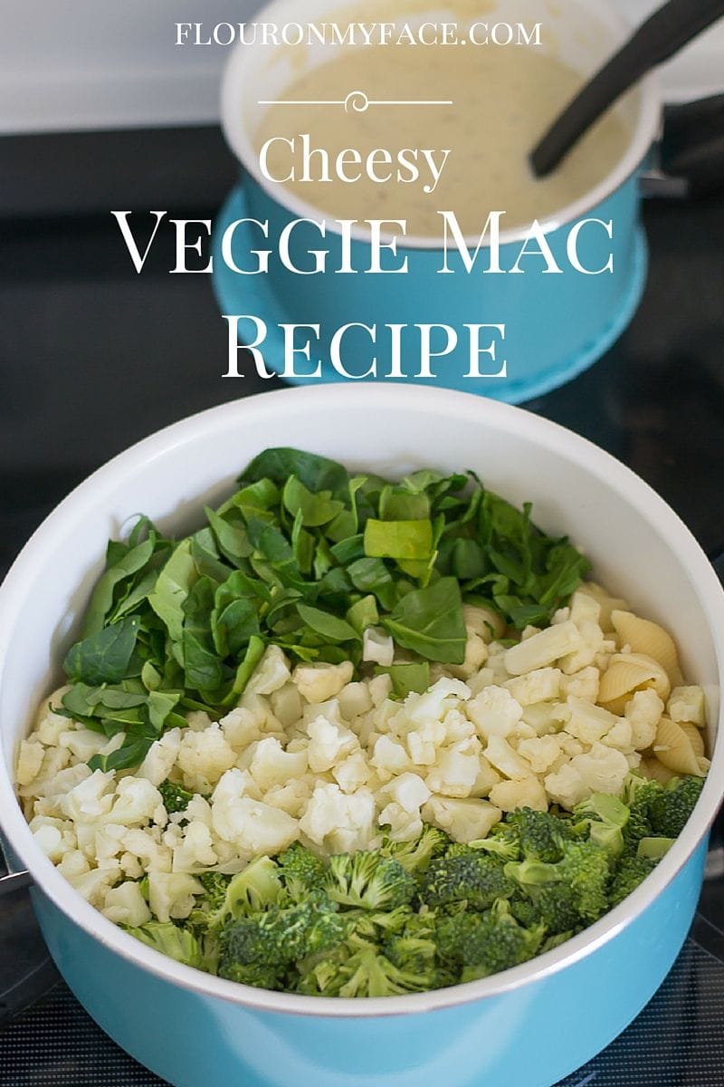 Cheesy Veggie Mac recipe via flouronmyface.com