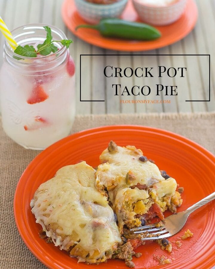 Crock Pot Taco Pie recipe via flouronmyface.com