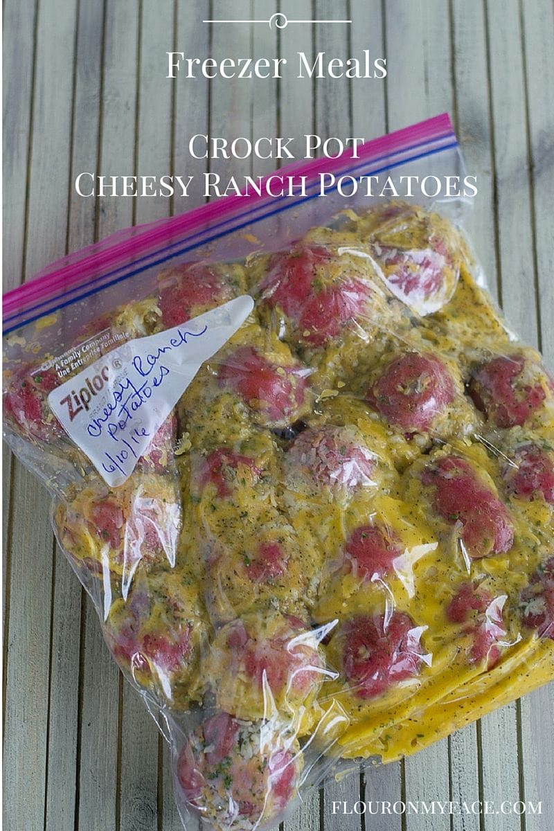 Crock Pot Freezer Meals recipe: Freezer Meal Cheesy Ranch Potatoes recipe via flouronmyface.com