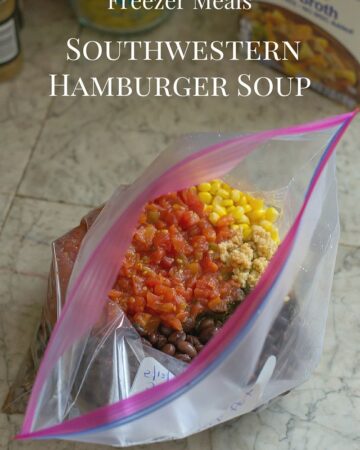 Freezer Meals: Crock Pot Southwestern Hamburger Soup recipe via flouronmyface.com