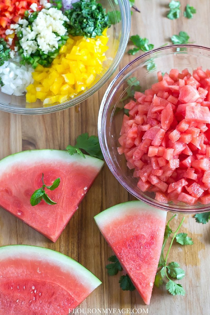 How to make Watermelon Salsa recipe via flouronmyface.com