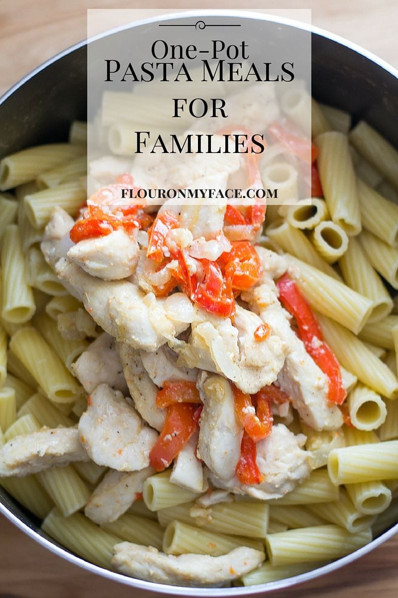 One Pot Italian Chicken Pasta Bake recipe for families stretching their meal planning dollars via flouronmyface.com