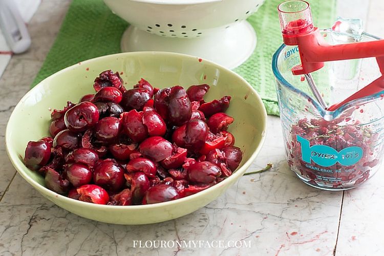 OXO Cherry Pitter in action via flouronmyface.com