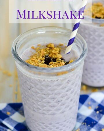 Blueberry Pie Milkshake is lactosefree and made with Lactaid vanilla ice cream via flouronmyface.com