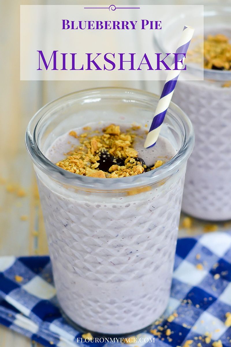Blueberry Pie Milkshake is lactosefree and made with Lactaid vanilla ice cream via flouronmyface.com