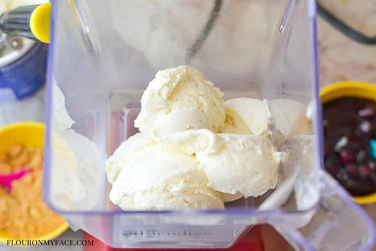 Lactaid Vanilla Ice Cream for a Blueberry Pie Milkshake recipe via flouronmyface.com