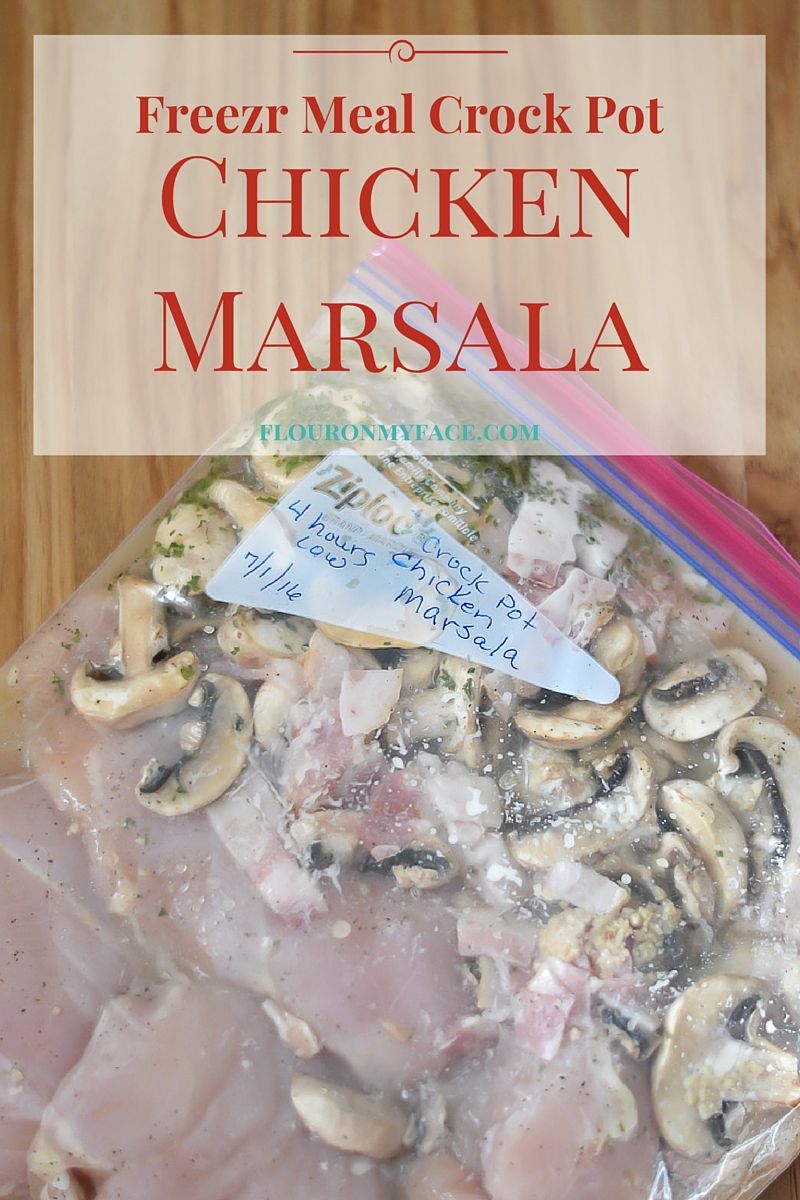 Freezer Meals: Crock Pot Chicken Marsala recipe via flouronmyface.com . Get your meal planning done with easy freezer cooking.