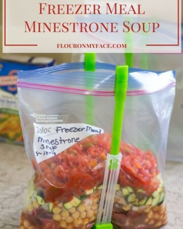 Freezer Meals: Minestrone Soup recipe you can make in the crock pot or on the stove. Instructions for both cooking methods included via flouronmyface.com