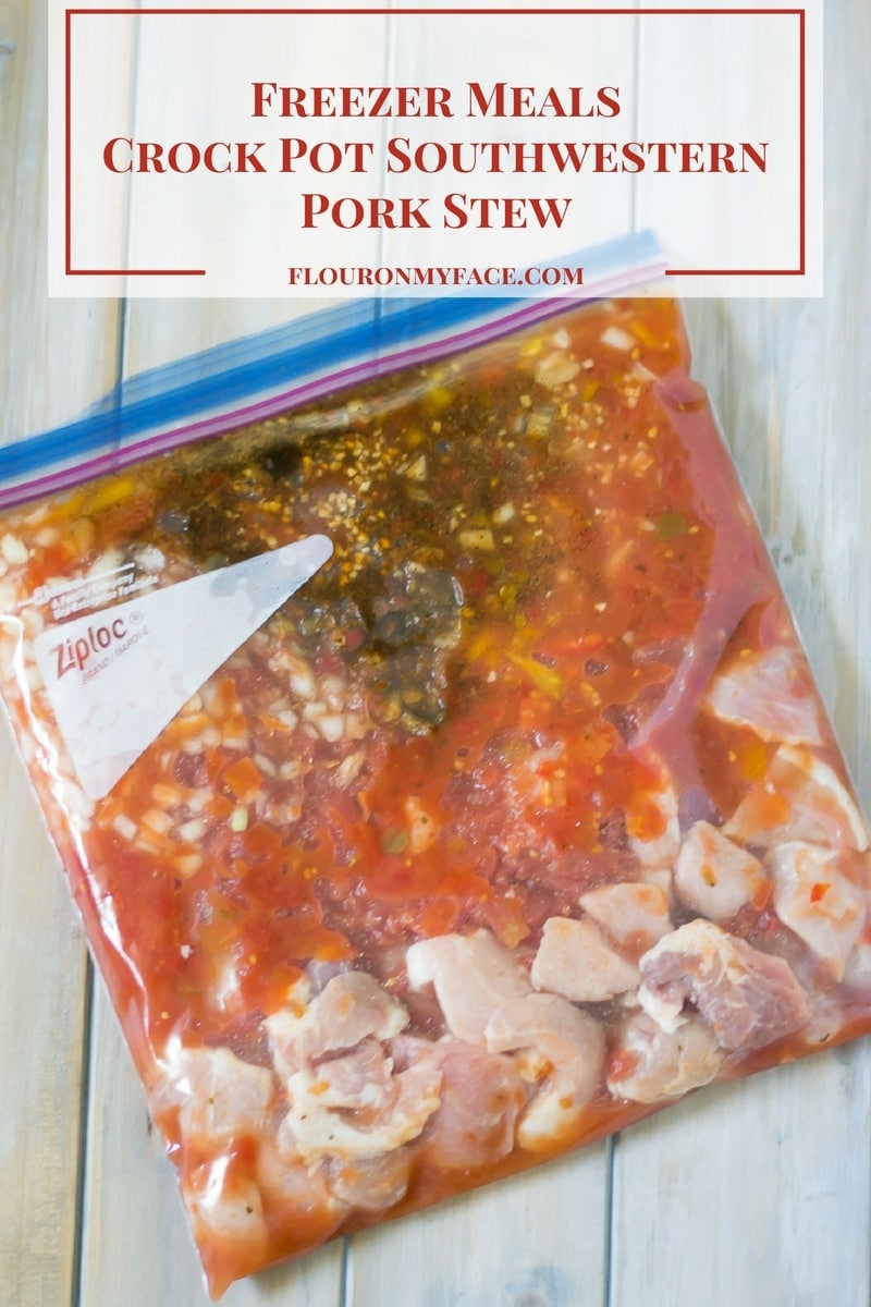 Freezer Meals-Southwestern Pork Stew Recipe via flouronmyface.com