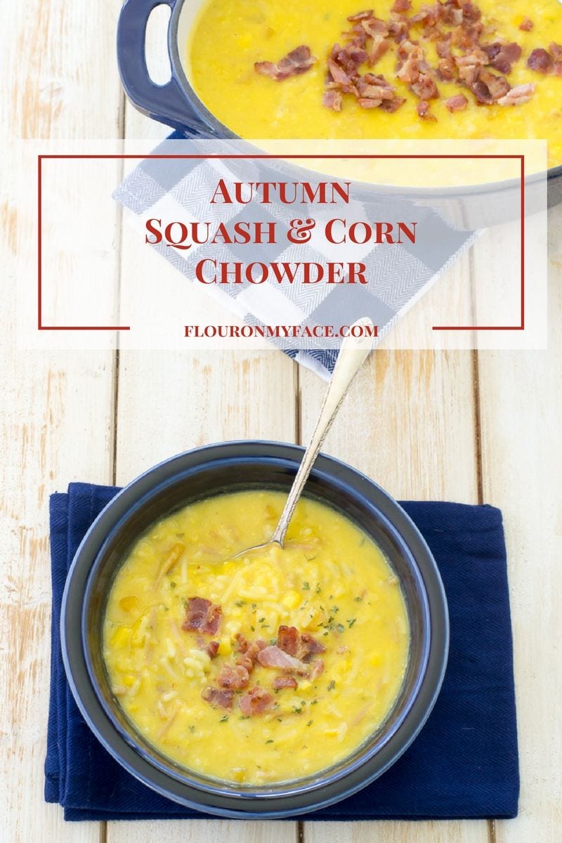 Autumn Squash and Corn Chowder recipe with this weeks Target Deals buy 3 get 1 free via flouronmyface.com #ad #FallFamilyCooking