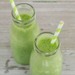 Pineapple Green Smoothie recipe made with spinach via flouronmyface.com