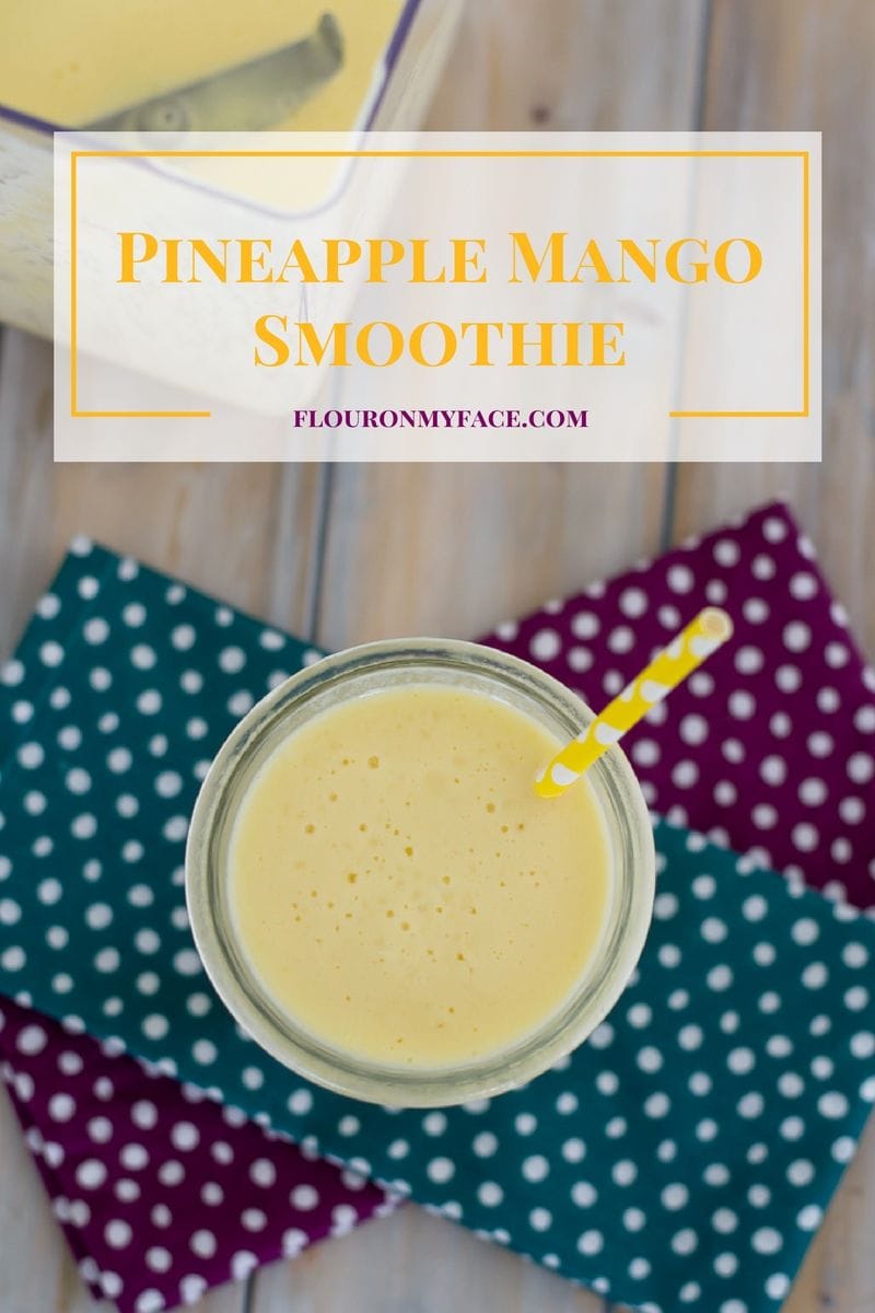 Creamy Pineapple Mango Smoothie Recipe via flouronmyface.com