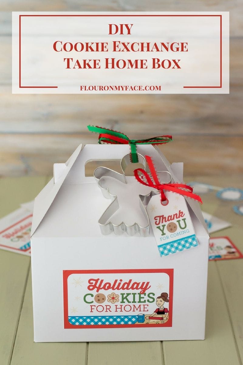 DIY Christmas Cookie Exchange Take Home Box via flouronmyface.com