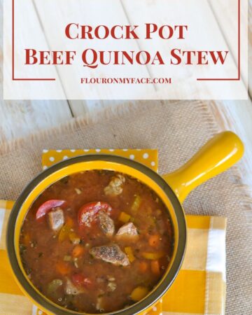 Crock Pot Beef Quinoa Stew recipe via flouronmyface.com