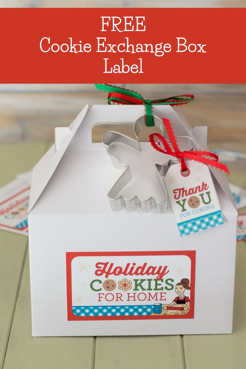 Cookie Exchange Box label preview image.
