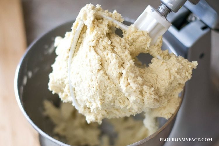 Making Christmas Cookie dough for freezer via flouronmyface.com