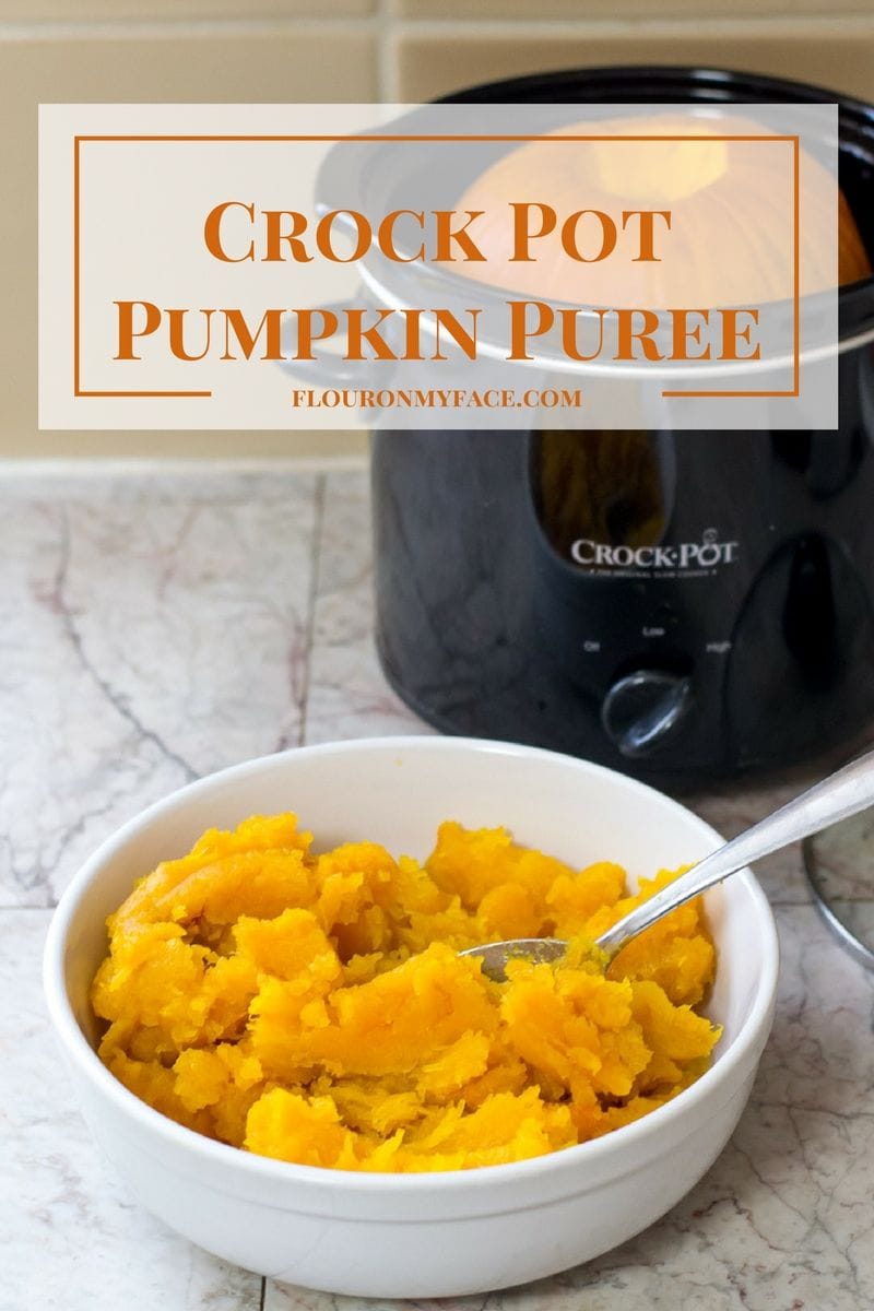How to make Pumpkin Puree in the crock pot slow cooker-Crock Pot Pumpkin Puree via flouronmyface.com