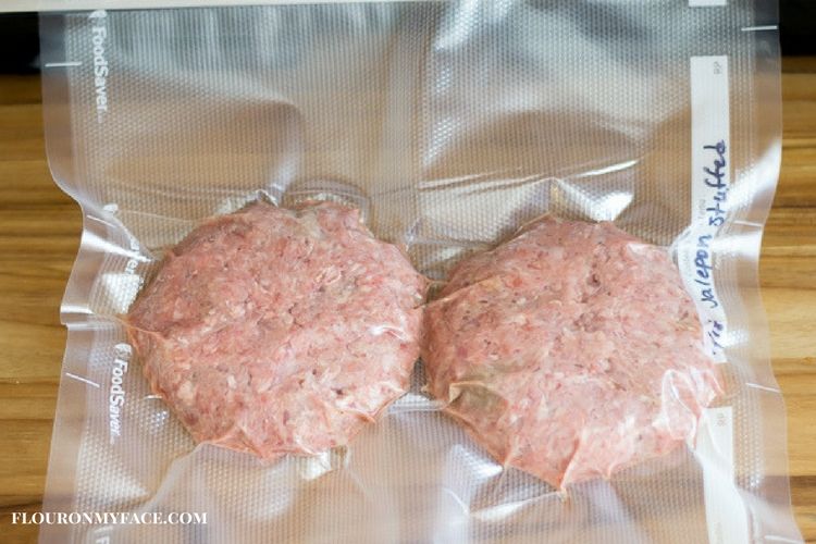 FoodSaver Jalapeno Popper Stuffed Burgers via flouronmyface.com