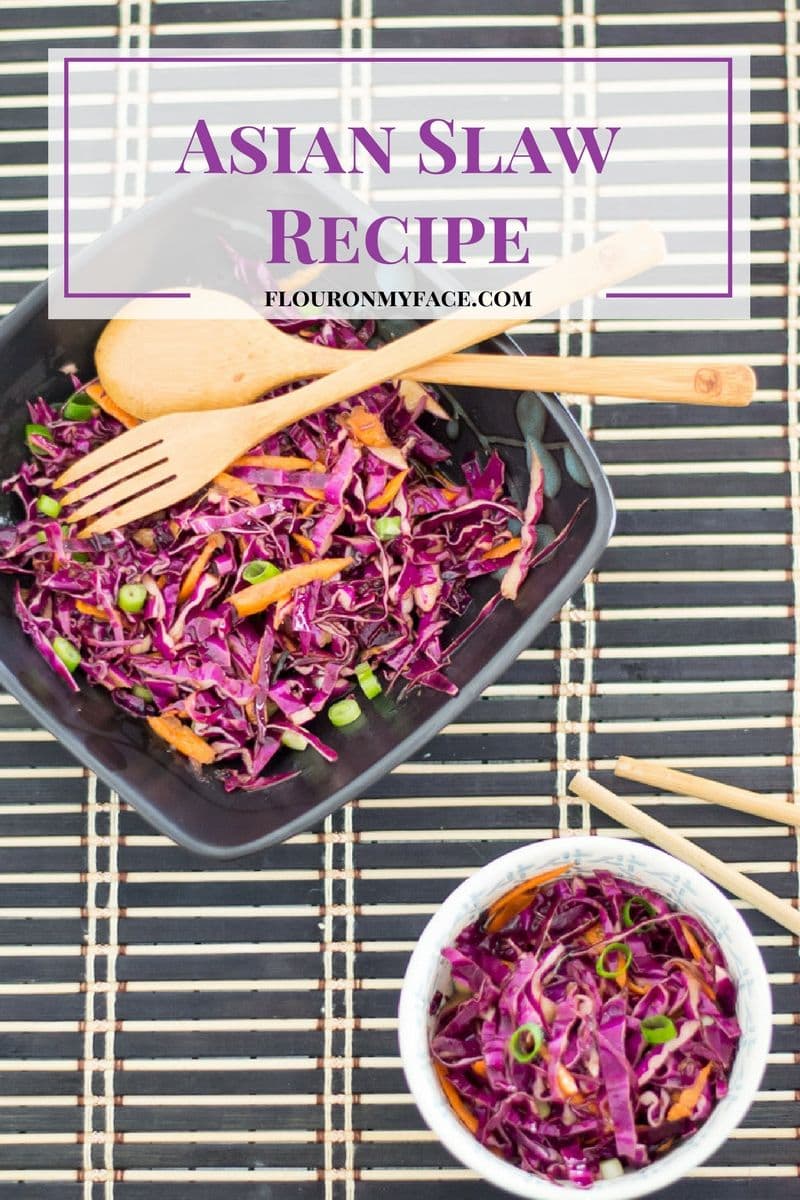 Asian Slaw recipe a perfect side dish for all your favorite Asian recipes via flouronmyface.com