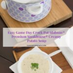 Easy Game Day Crock Pot Creamy Potato Soup recipe via flouronmyface.com #ad #IdahoanSteakhouseSoups @IdahoanFoods
