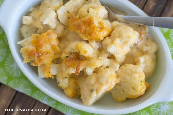 Cheesy Buffalo Ranch Cauliflower Casserole - Flour On My Face