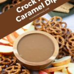 Vertical image of a small dip bowl filled with Caramel Dip.