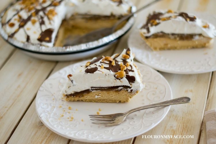 No Bake Peanut Butter Cheesecake recipe via flouronmyface.com