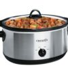 7-Quart Oval Crock Pot Slow Cooker Stainless Steel