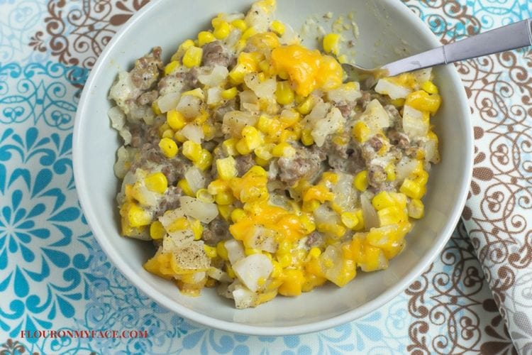 Crock Pot Cowboy Casserole recipe via flouronmyface.com