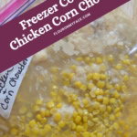Chicken Corn Chowder ingredients in a freezer bag.