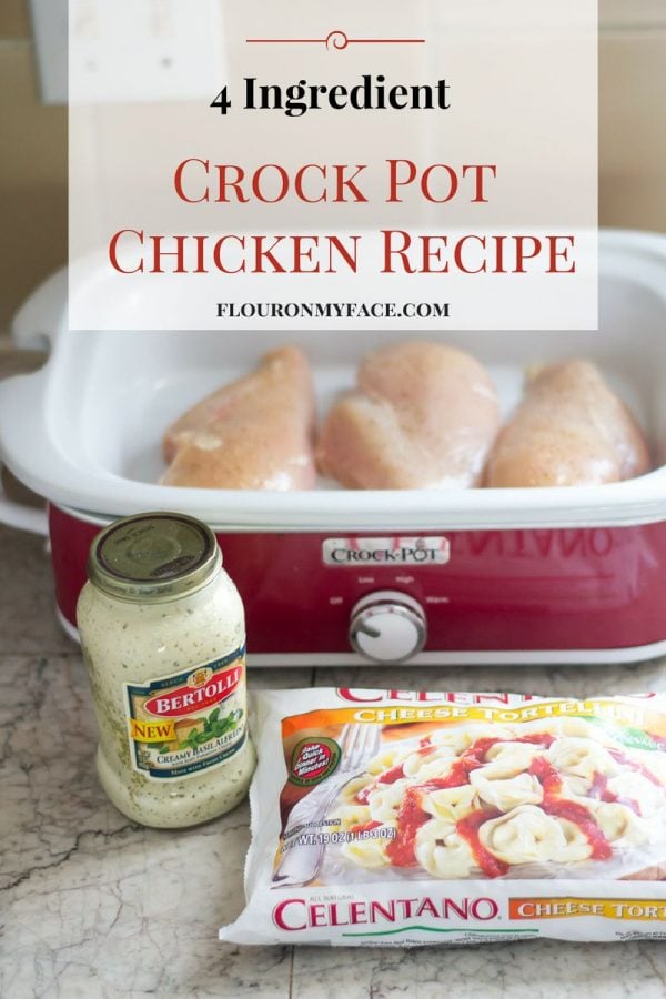 Crock Pot Creamy Chicken Alfredo Tortellini - Flour On My Face