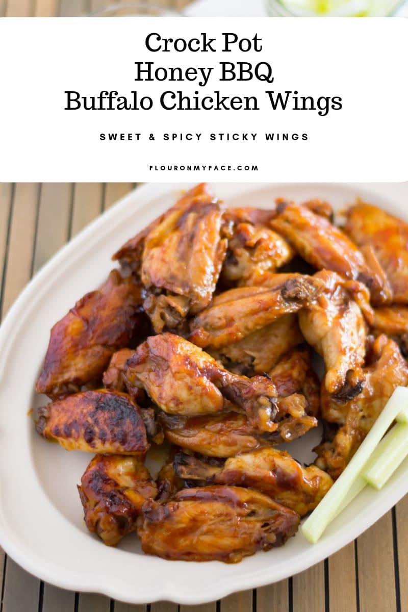 Crock Pot Honey BBQ Buffalo Chicken Wings - Flour On My Face