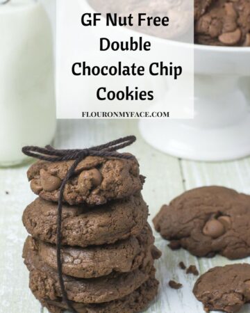 Nut Free Double Chocolate Chip Cookies via flouronmyface.com #ad
