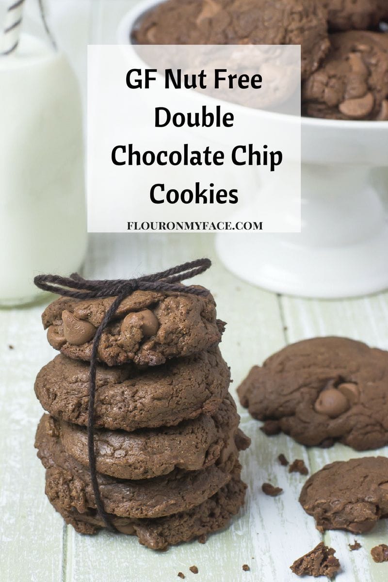 Nut Free Double Chocolate Chip Cookies via flouronmyface.com #ad
