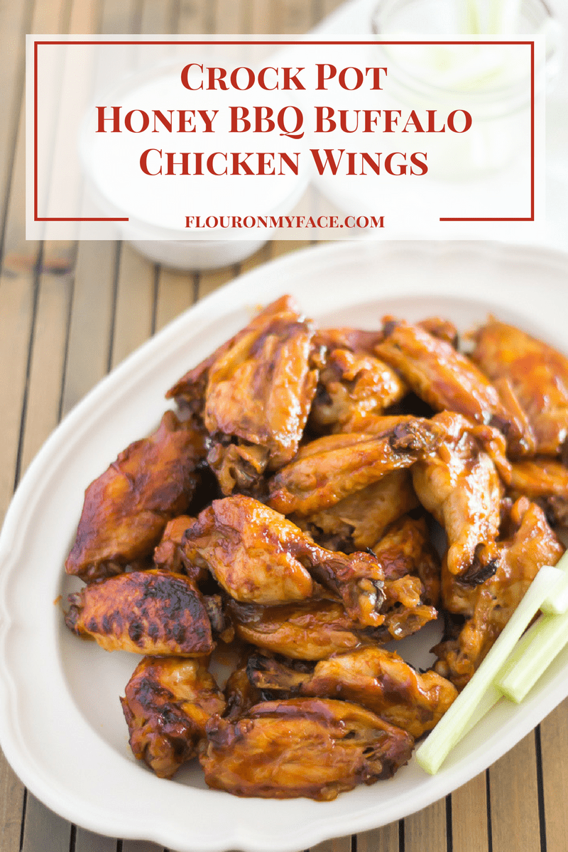 crock pot honey bbq buffalo chicken wings flouronmyface