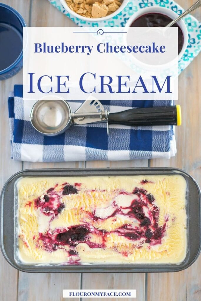 Blueberry Cheesecake Ice Cream - Flour On My Face