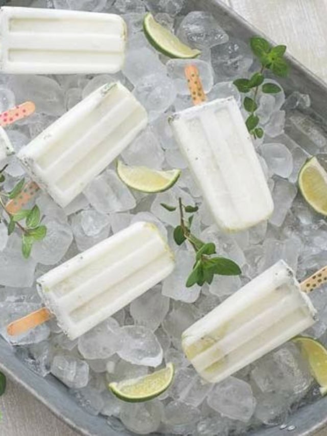 Boozy Coconut Mojito Ice Pops