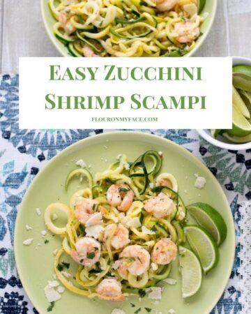 Easy Zucchini Shrimp Scampi recipe via flouronmyface.com