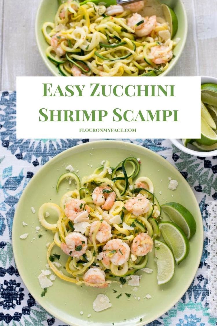 Easy Zucchini Shrimp Scampi recipe via flouronmyface.com